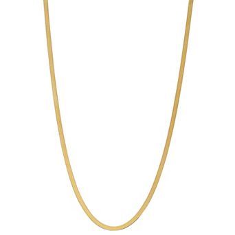 American Exchange 18K Gold Over Sterling Silver Herringbone Chain Necklace