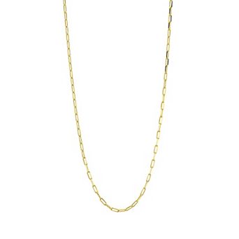 American Exchange 18K Gold Over Silver Oblong Link Chain Necklace