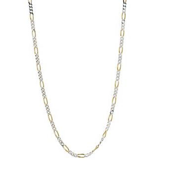 American Exchange 18K Gold Over Silver Two-Tone Figaro Chain Necklace