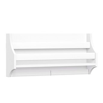 RiverRidge Home Wall Mount Floating Bookshelf with 2 Art Display Bars