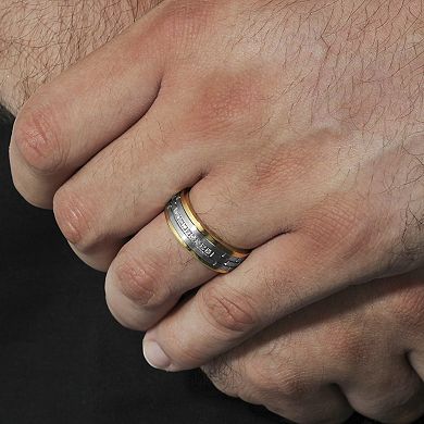 Steel Nation Men's Tungsten Gold Tone 1/10 Carat T.W. Diamond Ring