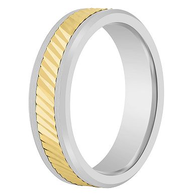 Steel Nation Men's Tungsten & 14k Gold Woven Ring