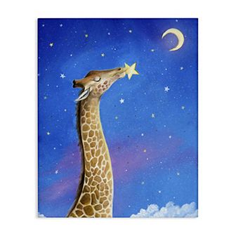 Stupell Home Decor Giraffe In Night Sky Canvas Wall Art