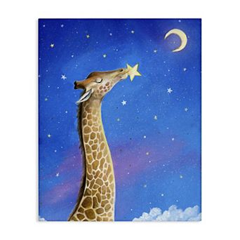 Stupell Home Decor Giraffe In Night Sky Canvas Wall Art