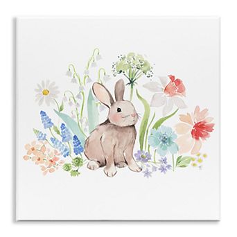 Stupell Home Decor Bunny in Flower Meadow Plaque Wall Art