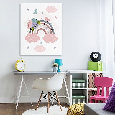 Stupell Home Decor Floral Blossom Rainbow Canvas Wall Art