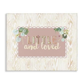 Stupell Home Decor Little & Loved Phrase Canvas Wall Art