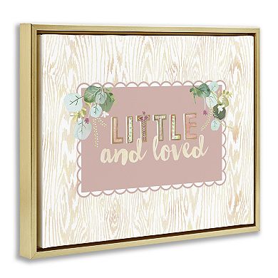 Stupell Home Decor Little & Loved Phrase Framed Canvas Wall Art