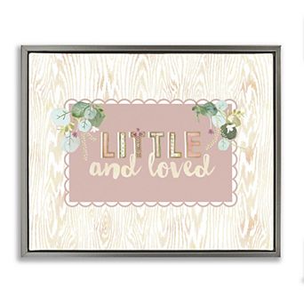 Stupell Home Decor Little & Loved Phrase Framed Canvas Wall Art