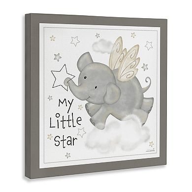 Stupell Home Decor My Little Star Elephant Canvas Wall Art