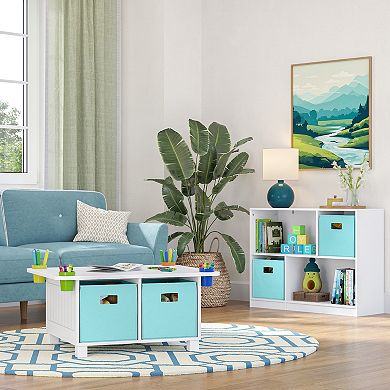 RiverRidge Home Kids Desk and Art Activity Table with 4 Storage Cubbies and Cups