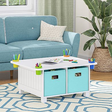 RiverRidge Home Kids Desk and Art Activity Table with 4 Storage Cubbies and Cups