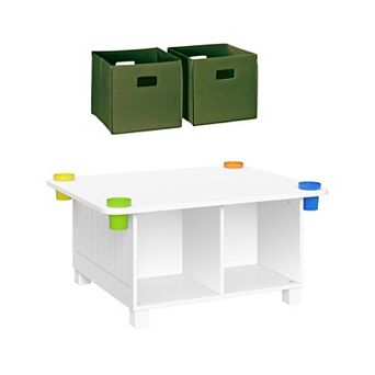 RiverRidge Home Kids Desk and Art Activity Table with 4 Storage Cubbies and Cups