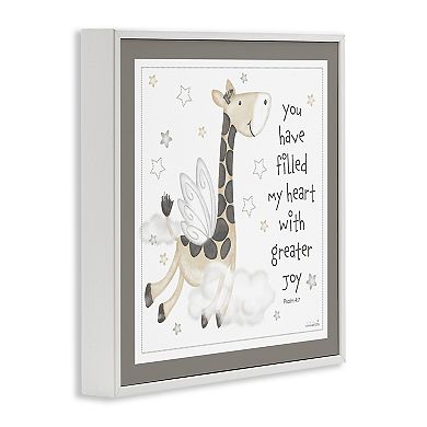 Stupell Home Decor Psalm Verse Giraffe Framed Wall Art