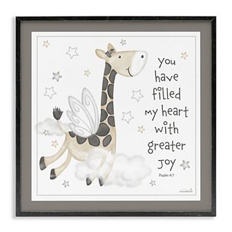 Stupell Home Decor Psalm Verse Giraffe Framed Wall Art