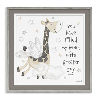 Stupell Home Decor Psalm Verse Giraffe Framed Wall Art