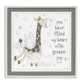 Stupell Home Decor Psalm Verse Giraffe Framed Wall Art