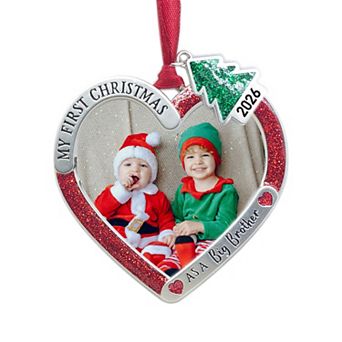 My First Christmas As A Big Brother Frame Tree Ornament with Dated 2026 Tree Charm