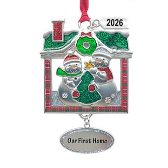 Our First Home Sentiment Christmas Tree Ornament with 2026 Dated Charm