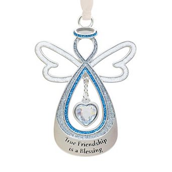 True Friendship Is A Blessing Sentiment Angel Christmas Tree Ornament