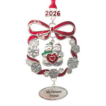 My Forever Friend Sentiment Christmas Tree Ornament with Dated 2026 Charm