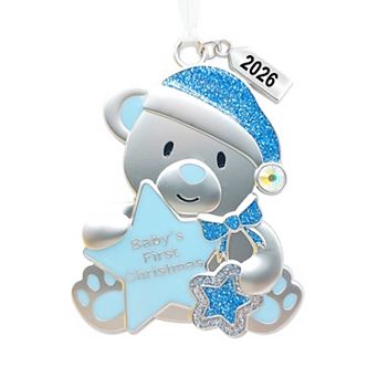 Baby's First Christmas Blue Christmas Tree Ornament with Dated 2026 Charm