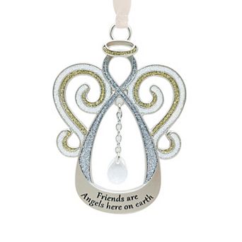 Friends Are Angels Here on Earth Angel Sentiment Ornament