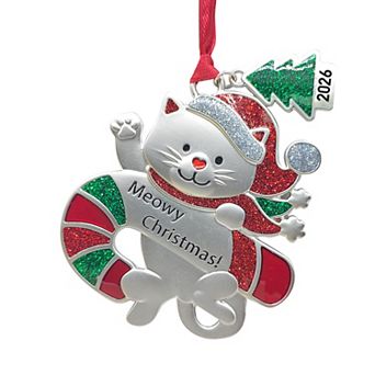 Pet with Candy Cane Happy Howlidays / Meowy Christmas Dated 2026 Charm Pet Ornament