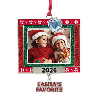 2026 Santa's Favorite with Heart Charm Sentiment Frame Ornament