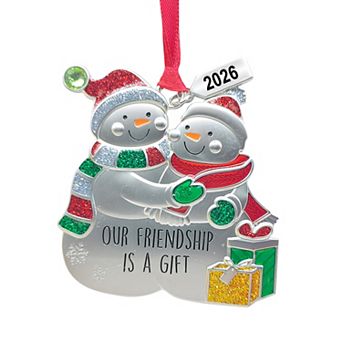 Our Friendship Is a Gift with Dated 2026 Charm Pair Sentiment Ornament