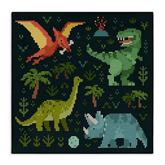 Stupell Home Decor Pixel Dinosaurs Wildlife Canvas Wall Art