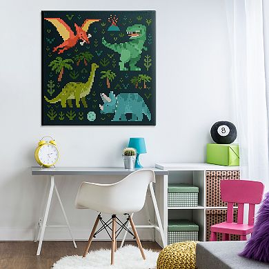 Stupell Home Decor Pixel Dinosaurs Wildlife Canvas Wall Art