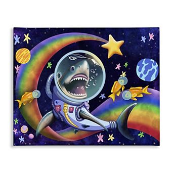 Stupell Home Decor Shark In Outer Space Canvas Wall Art