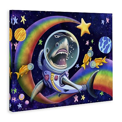 Stupell Home Decor Shark In Outer Space Canvas Wall Art
