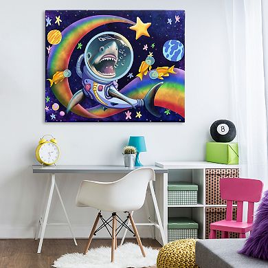 Stupell Home Decor Shark In Outer Space Canvas Wall Art