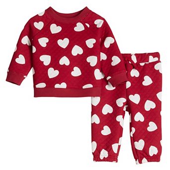 Baby Jumping Beans® Heart Quilted Raglan & Jogger Set