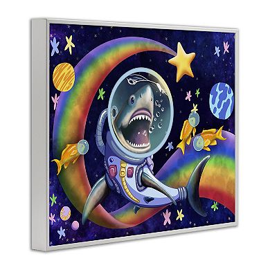 Stupell Home Decor Shark In Outer Space Framed Giclee Wall Art