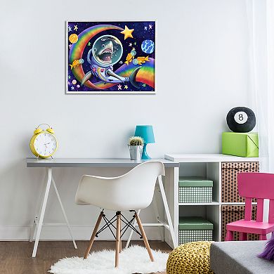 Stupell Home Decor Shark In Outer Space Framed Giclee Wall Art