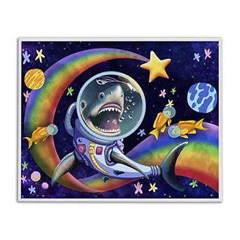 Stupell Home Decor Shark In Outer Space Framed Giclee Wall Art