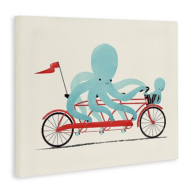Stupell Home Decor Octopus Tandem Bicycle Canvas Wall Art