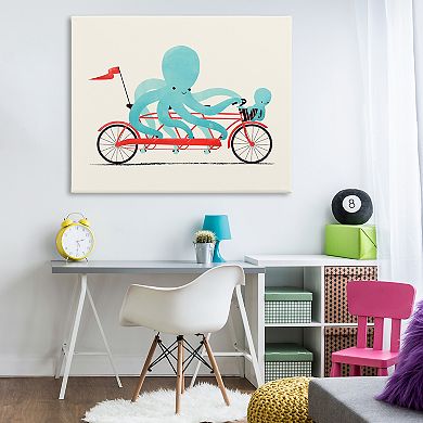 Stupell Home Decor Octopus Tandem Bicycle Canvas Wall Art