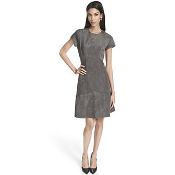Women's Andrew Marc Short Sleeve Faux Suede Sheath Dress
