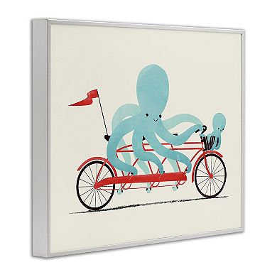 Stupell Home Decor Octopus Tandem Bicycle Framed Giclee Wall Art