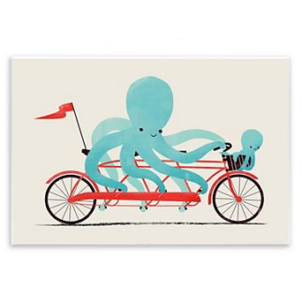 Stupell Home Decor Octopus Tandem Bicycle Plaque Wall Art