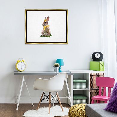Stupell Home Decor Royal Bunny With Crown Framed Floating Canvas Wall Art