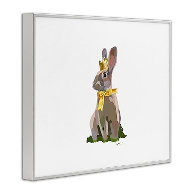 Stupell Home Decor Royal Bunny With Crown Framed Giclee Wall Art