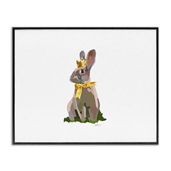 Stupell Home Decor Royal Bunny With Crown Framed Giclee Wall Art
