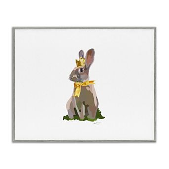 Stupell Home Decor Royal Bunny With Crown Framed Giclee Wall Art