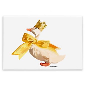 Stupell Home Decor Royal Duck with Bow Wooden Wall Art