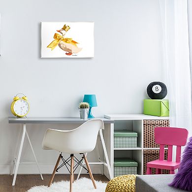 Stupell Home Decor Royal Duck with Bow Wooden Wall Art